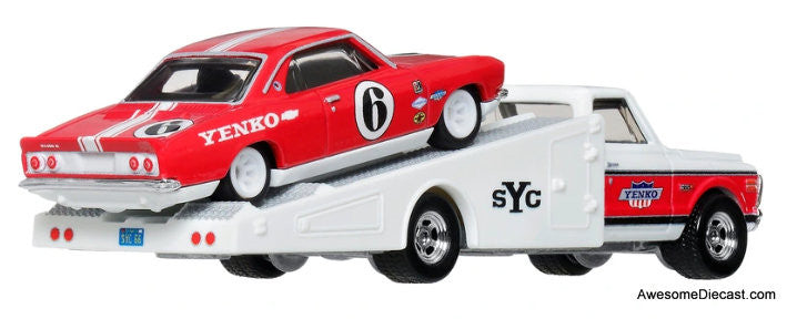 Hot Wheels Premium Team Transporter Chevrolet Corvair Yenko Stinger & Chevy Ramp Truck 1:64 Diecast Model Vehicles by Hot Wheels