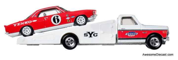 Hot Wheels Premium Team Transporter Chevrolet Corvair Yenko Stinger & Chevy Ramp Truck 1:64 Diecast Model Vehicles by Hot Wheels