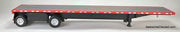 High Boy Spread Axle Flat Bed Trailer, Red 1:87 ABS Plastic Model Trailer by HO Logistics Replicas