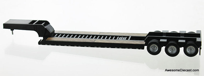 Lowboy Construction Trailer, Black 1:87 ABS Plastic Model Trailer by HO Logistics Replicas