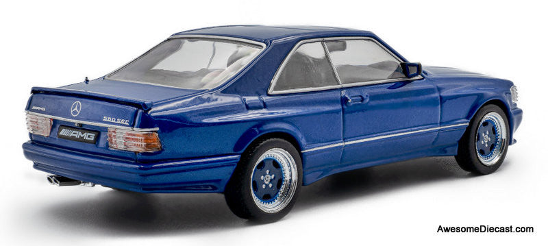 1990 Mercedes Benz 560 SEC Wide Body, Linarite Blue Metallic 1:43 Diecast Model Car by Solido