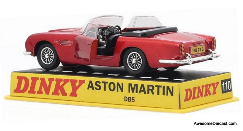 Aston Martin DB5 Convertible, Metallic Red 1:43 Diecast Model Car by Dinky Re-Creation