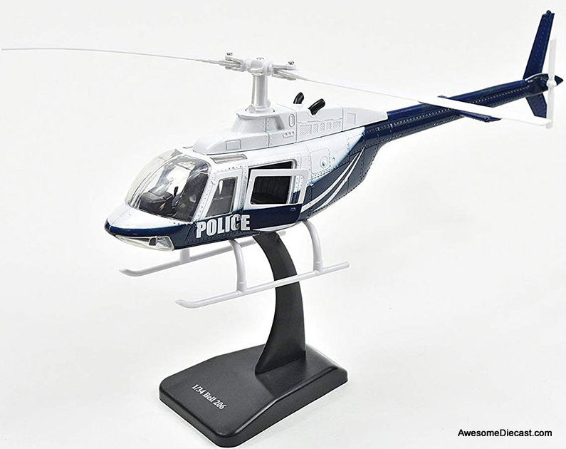 Bell 206 Helicopter: Police Department 1:34 Diecast Model Helicopter by New Ray