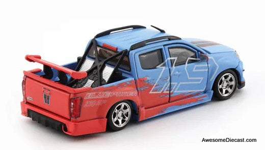 2018 Isuzu D-Max Low Rider Safety Car, Blue/Orange 1:64 Diecast Model Car by BM Creations