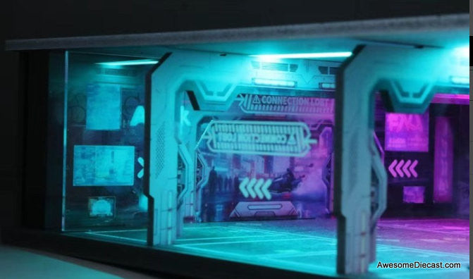 Underground Parking Garage w/2 Color Lighting 1:64 Diorama by MoreArt