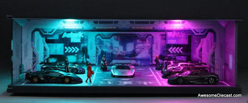 Underground Parking Garage w/2 Color Lighting 1:64 Diorama by MoreArt