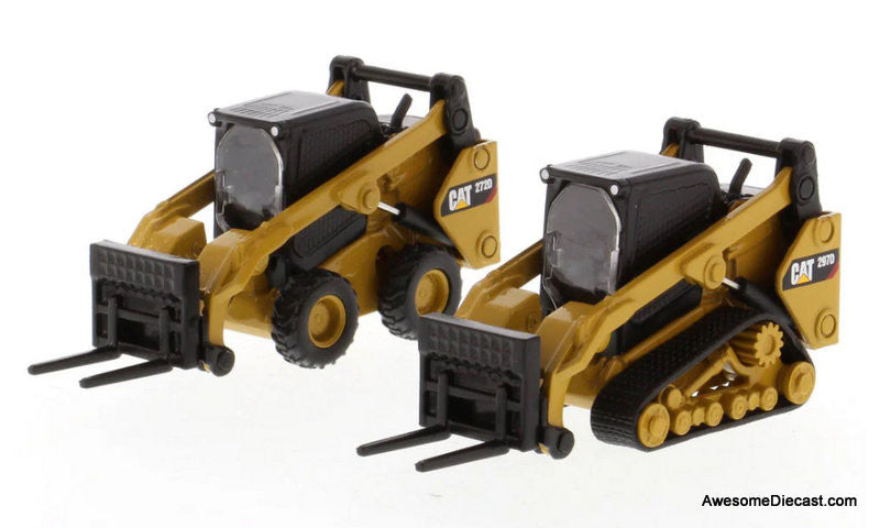 Cat 272D2 Skid Steer Loader &  Cat 297D2 Compact Track Loader 1:64 Diecast Model Vehicles by Diecast Masters