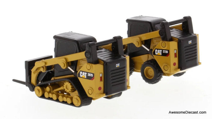Cat 272D2 Skid Steer Loader &  Cat 297D2 Compact Track Loader 1:64 Diecast Model Vehicles by Diecast Masters
