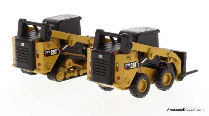 Cat 272D2 Skid Steer Loader &  Cat 297D2 Compact Track Loader 1:64 Diecast Model Vehicles by Diecast Masters