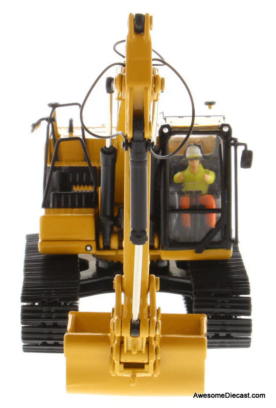 Cat 323 Hydraulic Excavator w/4 New Work-Tools, Yellow (Next Generation) 1:50 Diecast Model Vehicle by Diecast Masters