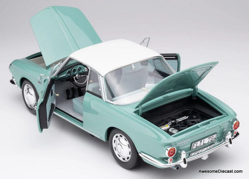 1961 Volkswagen Karmann Ghia 1500, Pacific Green 1:18 Diecast Model Car by Norev