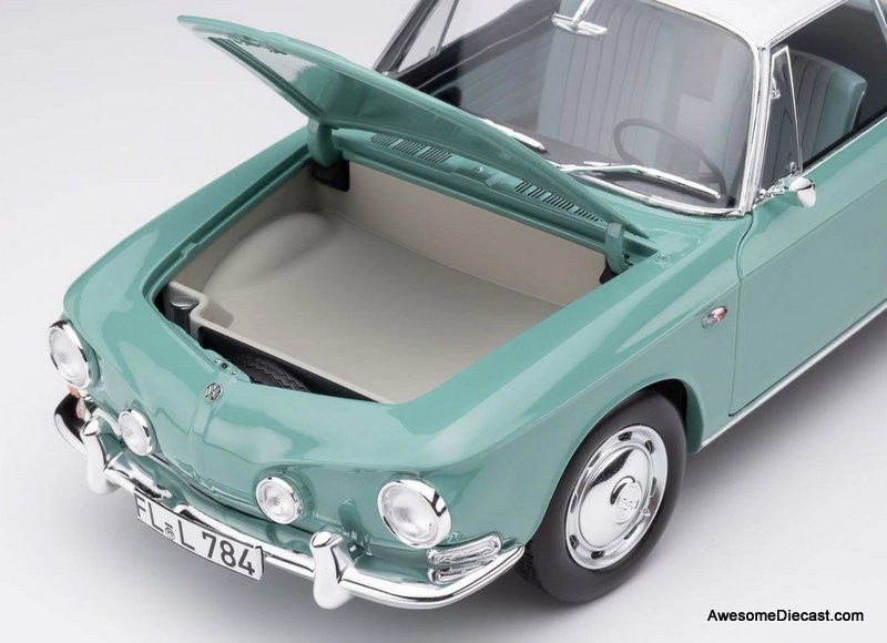 1961 Volkswagen Karmann Ghia 1500, Pacific Green 1:18 Diecast Model Car by Norev