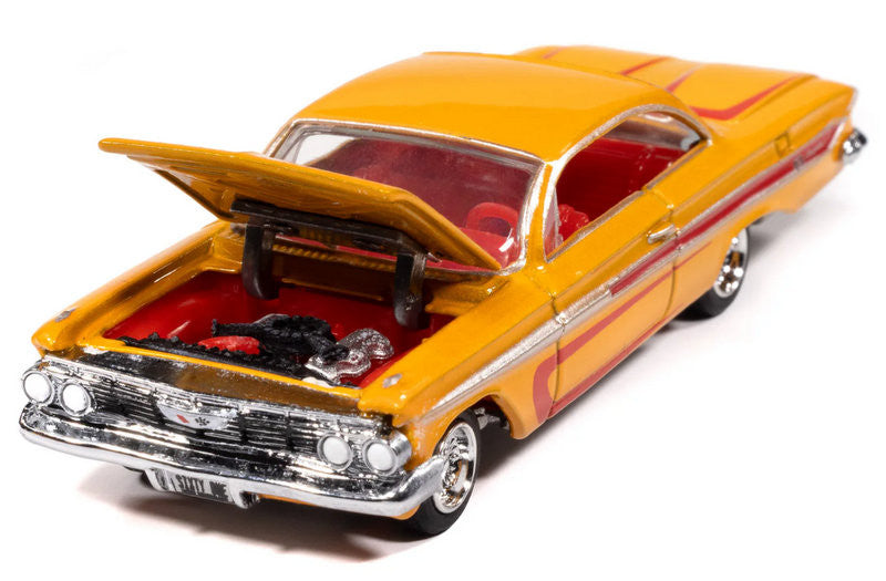 1961 Chevrolet Impala SS 409 (Scrapin’), Metallic Yellow 1:64 Diecast Model Car by Johnny Lightning