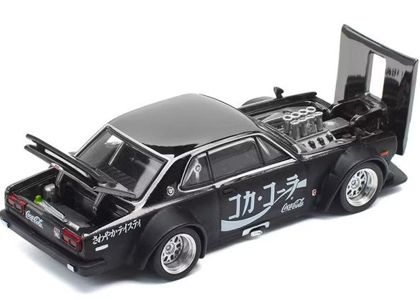 Nissan Skyline GT-R V8 Drift (HAKOSUKA) - Coca Cola JP, Black 1:64 Diecast Model Car by Pop Race