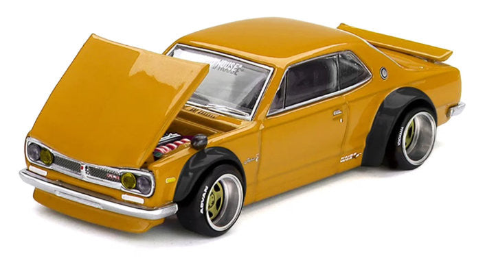 Nissan Skyline GT-R (KPGC10) Kaido Street V2, Orange 1:64 Diecast Model Car by Kaido House