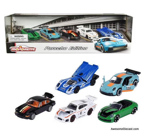 Porsche Edition (5 Piece Set) 1:64 Diecast Model Car by Majorette
