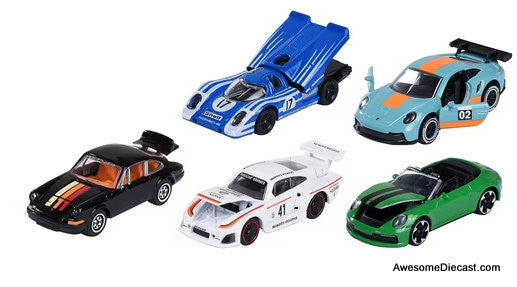 Porsche Edition (5 Piece Set) 1:64 Diecast Model Car by Majorette