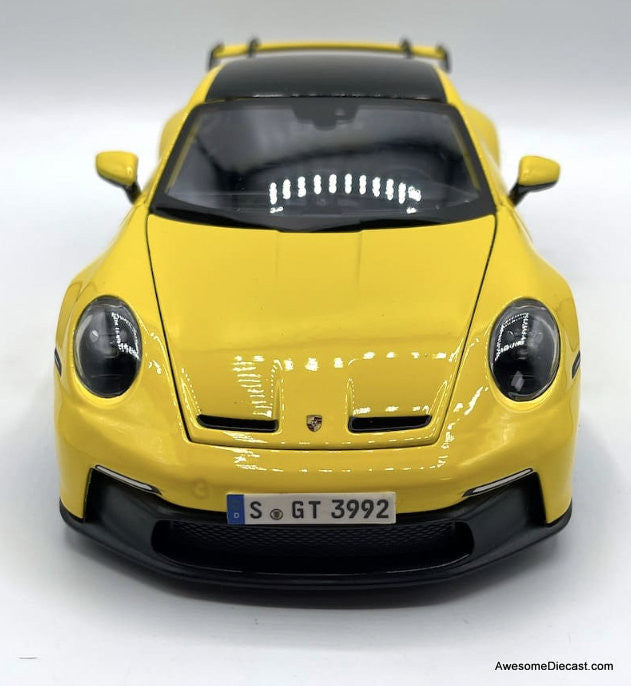 2022 Porsche 911 GT3, Yellow 1:18 Diecast Model Car by Maisto