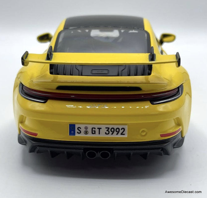2022 Porsche 911 GT3, Yellow 1:18 Diecast Model Car by Maisto