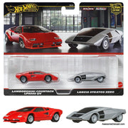 Hot Wheels Premium Car Culture Lamborghini Countach LP5000 QV & Lancia Stratos Zero 1:64 Diecast Model Car by Hot Wheels