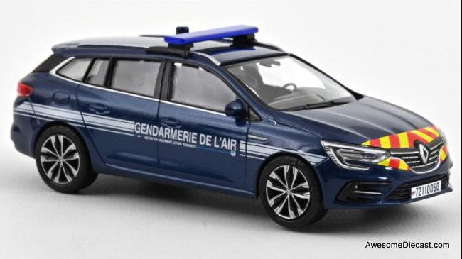 Norev 1:43 2022 Renault Megane Wagon, Blue: French Air Traffic Police