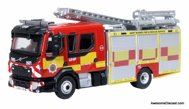 2020 Volvo FL Emergency One Pump Ladder: West Sussex Fire & Rescue 1:76 Diecast Model Fire Truck by Oxford Diecast