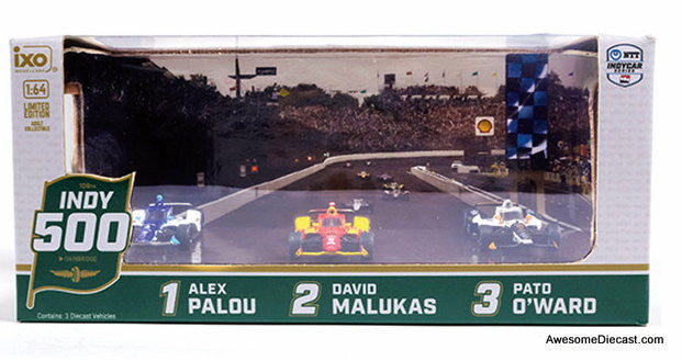 2025 Indianapolis 500 Victory Row Collector's 3 Car Set 1:64 Diecast Model Car by IXO