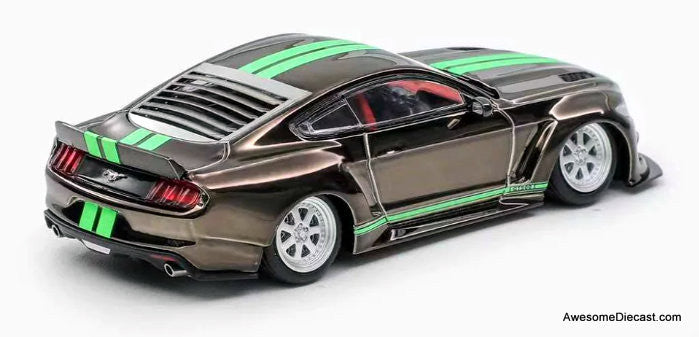 Ford Mustang (6th Generation) Clinched Widebody Kit, Black Chrome 1:64 Diecast Model Car by Liberty64