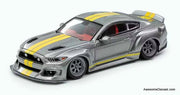Ford Mustang (6th Generation) Clinched Widebody Kit, Metallic Gray 1:64 Diecast Model Car by Liberty64