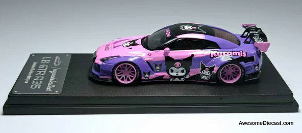 Nissan GTR R-35 LB, Pink /Purple: Kuromi Livery 1:64 Diecast Model