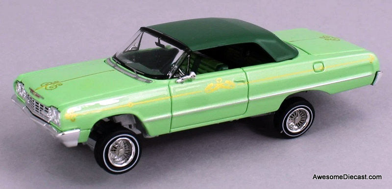Chevrolet Impala West Coast Bouncing Cars, Avocado Green 1:64 Diecast Model Car by Fine Works64
