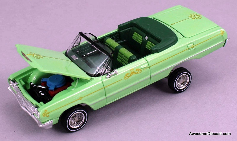 Chevrolet Impala West Coast Bouncing Cars, Avocado Green 1:64 Diecast Model Car by Fine Works64