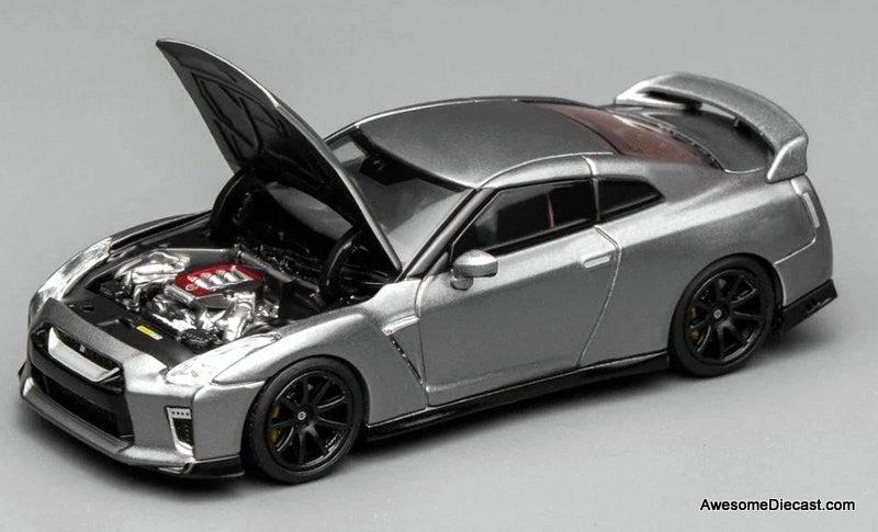 2020 Nissan GTR R-35 Track Edition Engineered By Nismo, Dark Metallic Gray 1:64 Diecast Model Car by MotorHelix
