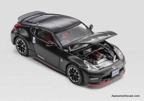 Nissan Fairlady Z Z34 370z Nismo, Matte Black/Carbon Fiber 1:64 Diecast Model Car by Fuji