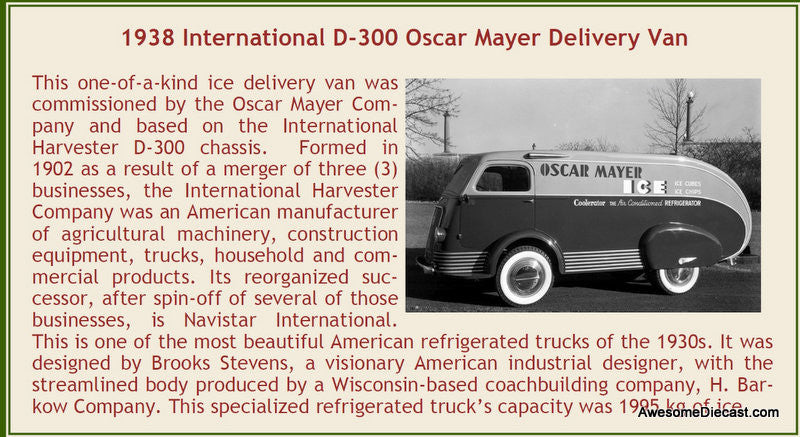 Esval Models 1:43 1938 International D-300: Oscar Mayer, Ice Delivery Van (Closed Back)