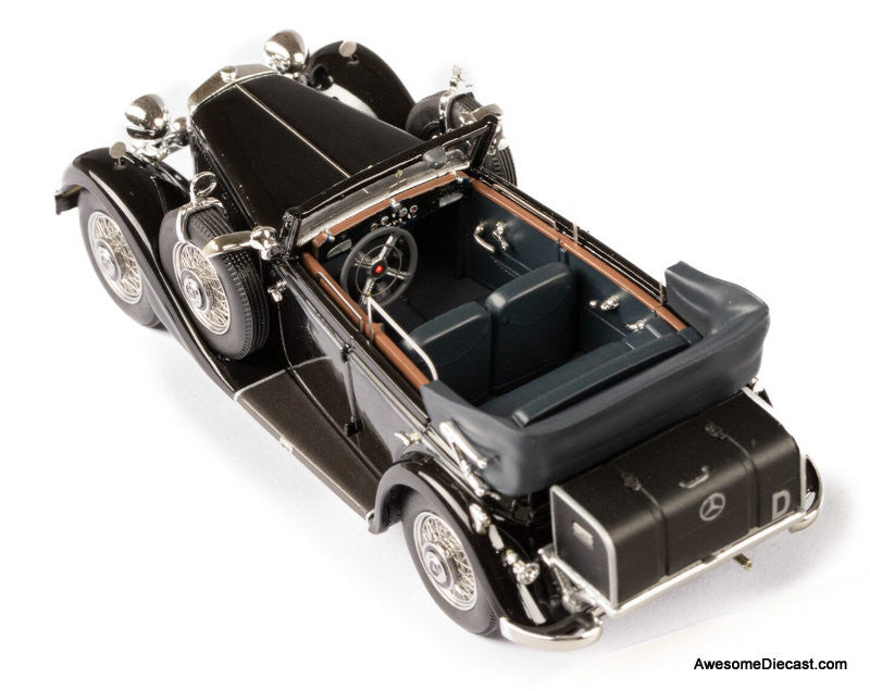 Esval Models 1:43 1933-37 Mercedes-Benz 290 W18 Cabriolet D Short Wheel Base (Top Down), Black