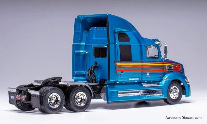 2016 Western Star 5700XE Sleeper Tractor, Metallic Blue/Custom 1:43 Diecast Model Truck by IXO