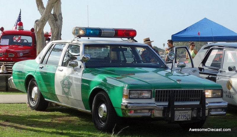 1987 Chevrolet Caprice: San Diego Sheriff 1:87 ABS Plastic Model Car by Brekina