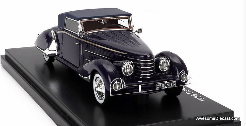 Esval Models 1:43 1935 Delage D8-85 Clabot Cabriolet by Henri Chapron, Dark Blue