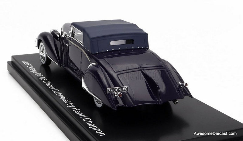 Esval Models 1:43 1935 Delage D8-85 Clabot Cabriolet by Henri Chapron, Dark Blue