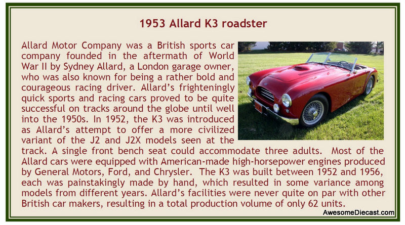 Esval Models 1:43 1953 Allard K3 Roadster "Top Down", Red