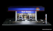 Gulf Gas Station w/Lighting 1:64 Diorama by MoreArt