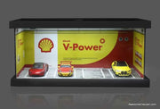 Shell 4 Car Parking Scene w/Lighting & Protective Dust Cover 1:64 Diorama by MoreArt