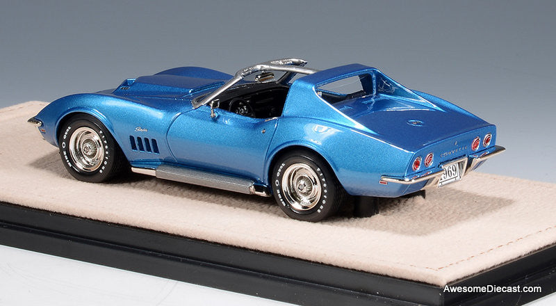 1969 Chevrolet Corvette L88 Coupe T Roof, LeMans Blue Metallic 1:43 Resin Cast Model Car by Stamp Models