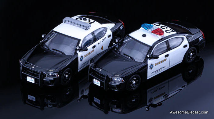 2008 Dodge Charger 2 Car Set: Los Angeles County Sheriff 1:64 Diecast Model Car by Rollin