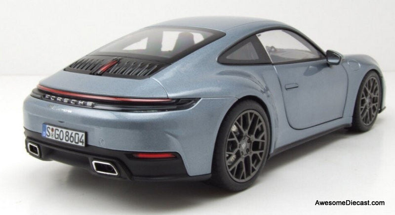 2024 Porsche 911 Carrera, Polar Silver Metallic 1:18 Diecast Model Car by Norev