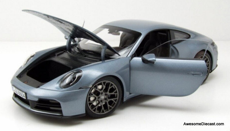 2024 Porsche 911 Carrera, Polar Silver Metallic 1:18 Diecast Model Car by Norev