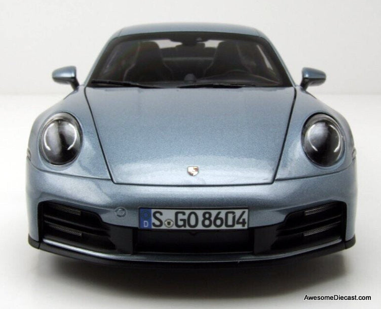 2024 Porsche 911 Carrera, Polar Silver Metallic 1:18 Diecast Model Car by Norev