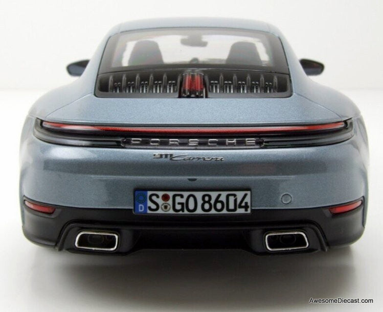 2024 Porsche 911 Carrera, Polar Silver Metallic 1:18 Diecast Model Car by Norev