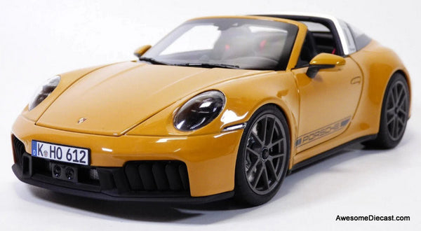 2024 Porsche 911 Targa, Bahama Yellow 1:18 Diecast Model Car by
